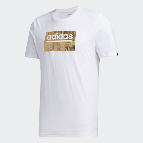 Adidas white and gold t shirt sales
