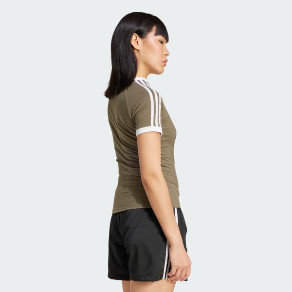 Verde Polo 3 Tiras Slim Raglan