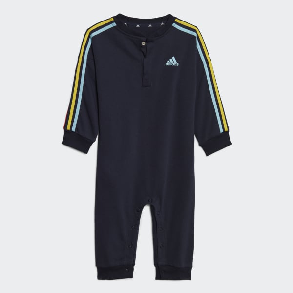 Μπλε Essentials 3-Stripes French Terry Bodysuit (Gender Free)