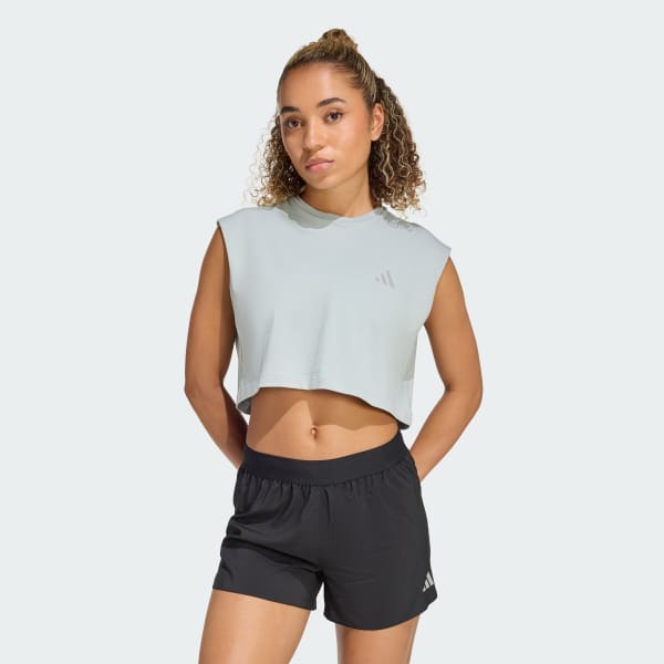 Verde Playera Corta de Running adi365 Essentials