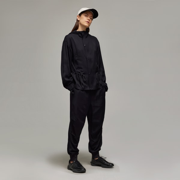 สีดำ เสื้อมีฮู้ดผ้าเรยอนทวิล Y-3