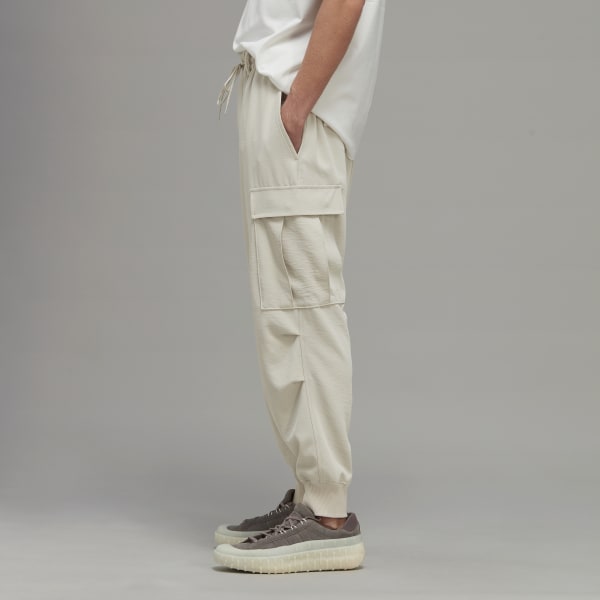 Beige Y-3 Classic Sport Uniform Cuffed Cargo Pants QY442