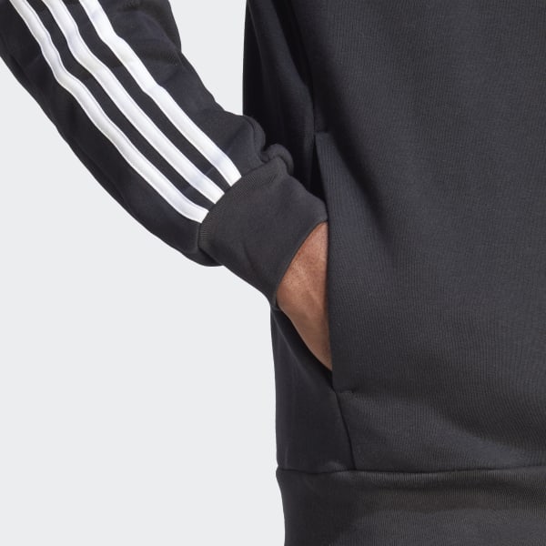 adidas Essentials Fleece 3-Stripes - adidas Men\'s | US | Lifestyle Full-Zip Black Hoodie