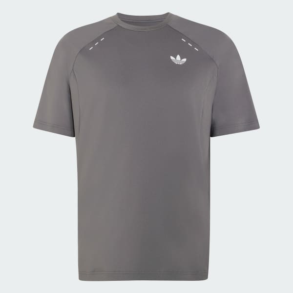 Grey TECH TREFOIL ESSENTIALS POLYESTER TEE