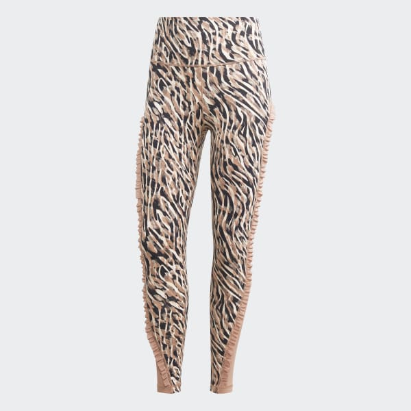 Beige Calzas Largas Yoga Studio Clash Print