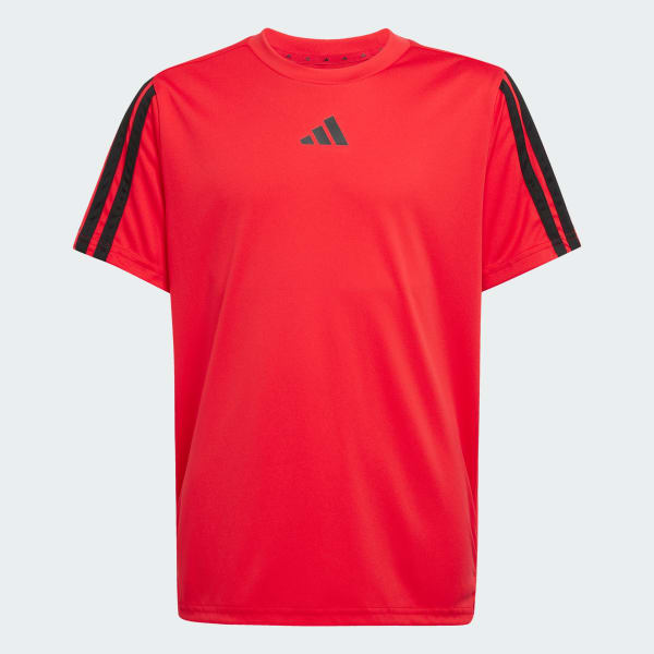 Vermelho Camiseta Train Essentials Três Listras Infantil