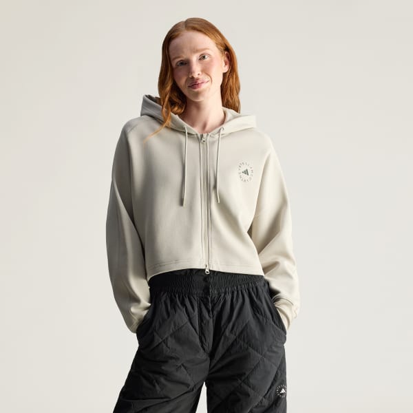Gris buzo con capucha corto adidas by Stella McCartney Sportswear
