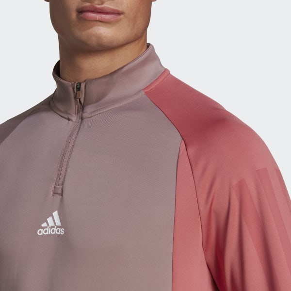 Lila Training 1/4-Zip Colourblock Longsleeve BVS47
