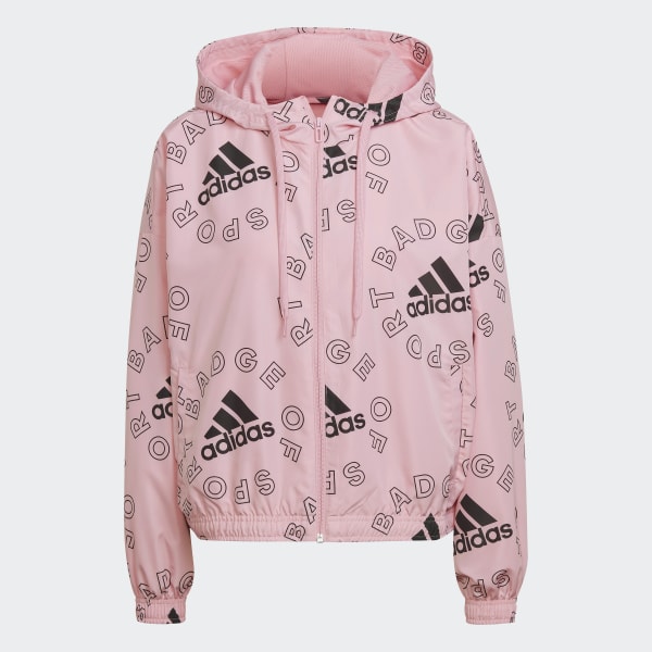 Pink on sale adidas windbreaker