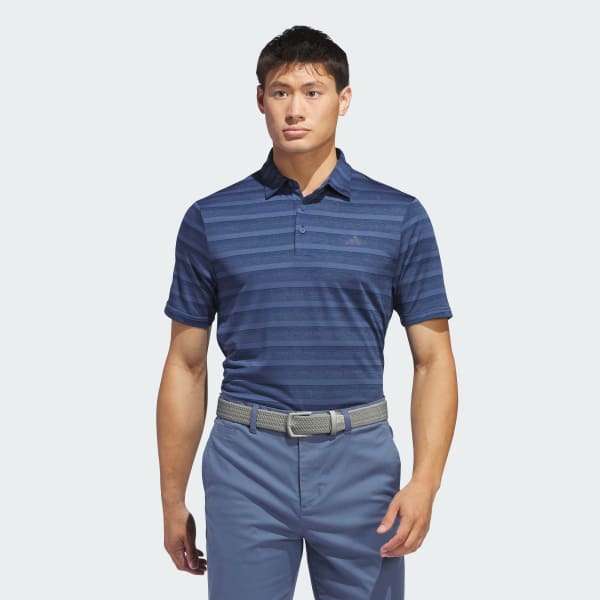 Blue Two-Color Striped Polo Shirt