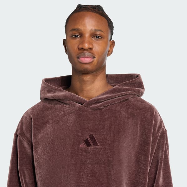 adidas ALL SZN Luxe Hoodie - Brown | Free Shipping with adiClub