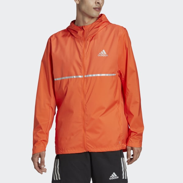 Adidas running jacket orange sales
