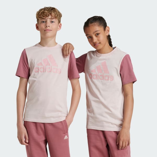 Rosa Playera Essentials Big Logo Colorblock Kids 