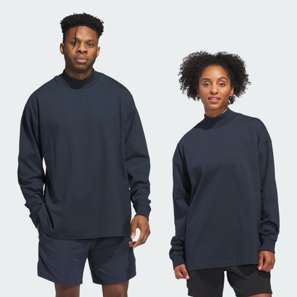 Blue adidas Basketball Long Sleeve Tee