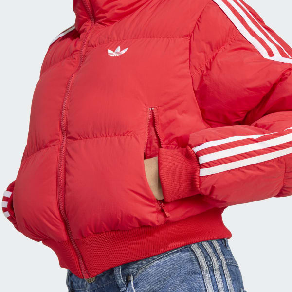 adidas Adicolor Cropped Synthetic Down Puffer - Red | adidas