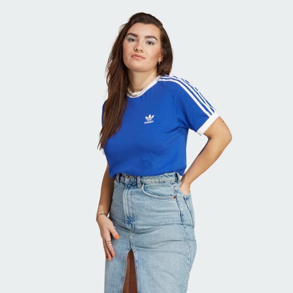Blauw Adicolor Classics 3-Stripes T-shirt