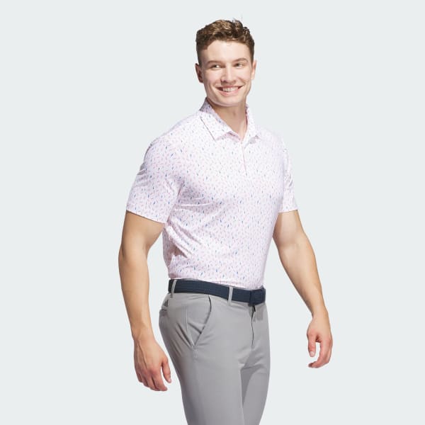 White Ultimate365 Allover Print Polo Shirt