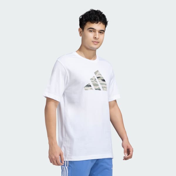 White M C CAMO LOGO T