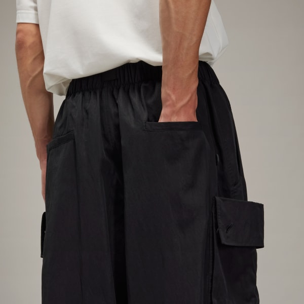 アディダス Y-3 WASHED TWILL CARGO PANTS - ブラック