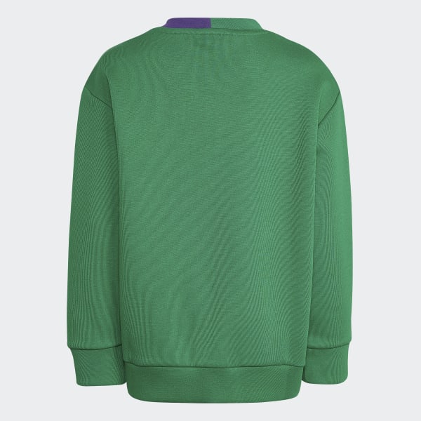 mau-xanh-la Set Áo Sweatshirt Cổ Tròn Và Quần adidas x Classic LEGO® UB236