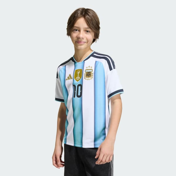 Weiss Argentinien 26 Kids Messi Heimtrikot