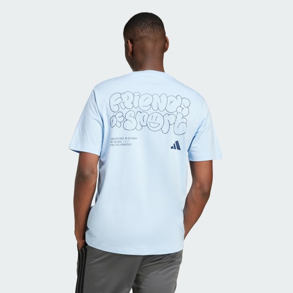 Blue Lounge Verbiage Friends of Sport Graphic Tee