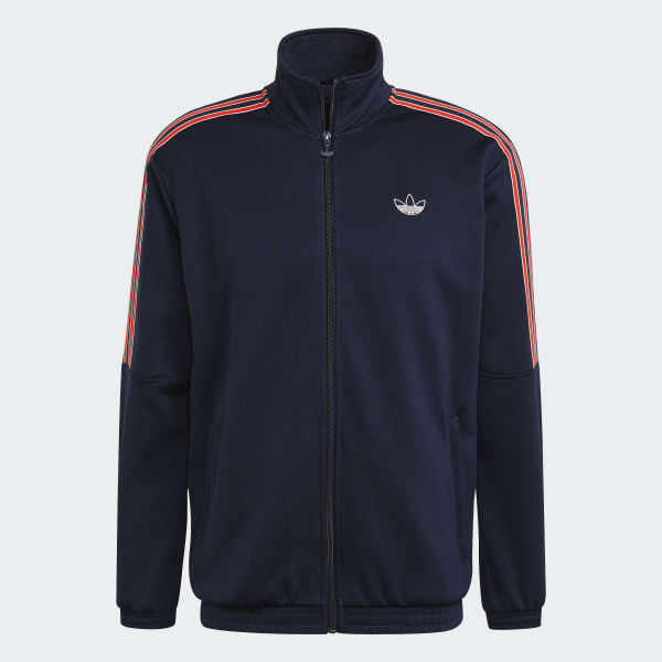 Adidas originals three stripe online track jacket in blue