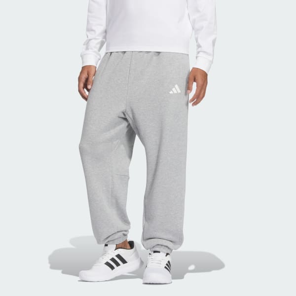 グレー ワーディング パック ルーズフィット フレンチテリー エラスチックヘム フルレングスパンツ