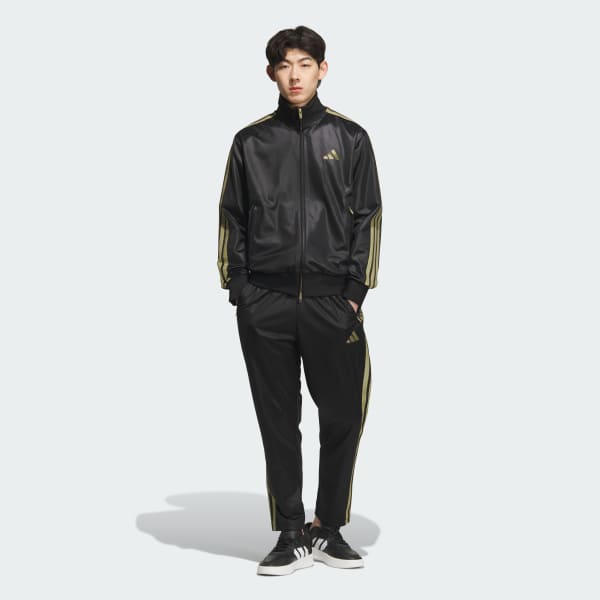 ブラック Stadium Gold レギュラーフィット フルレングス オープンヘム トラックパンツ