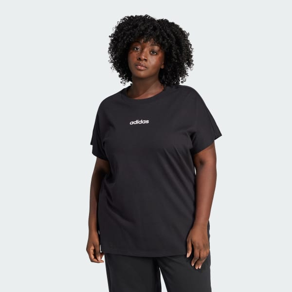 Preto T-shirt de Algodão Essentials (Plus Size)