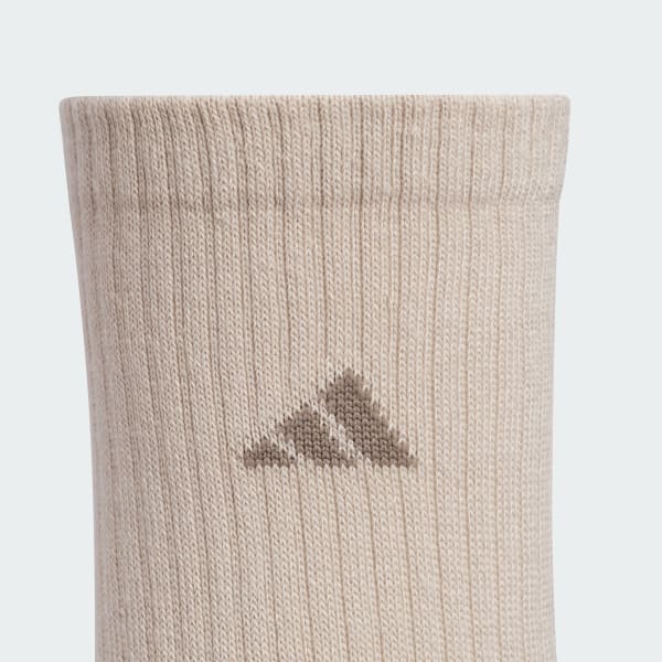 Beige Athletic Cushioned 6-Pack Crew Socks Kids