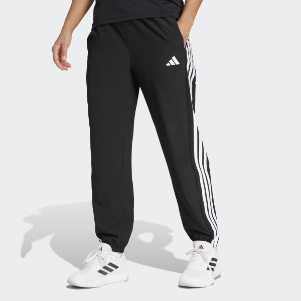 adidas Train Essentials 3-Stripes Woven Joggers - Black | adidas UK