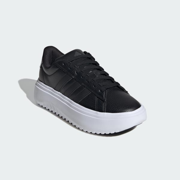 Grand National Shoe - Black, Platform side-lace shoe