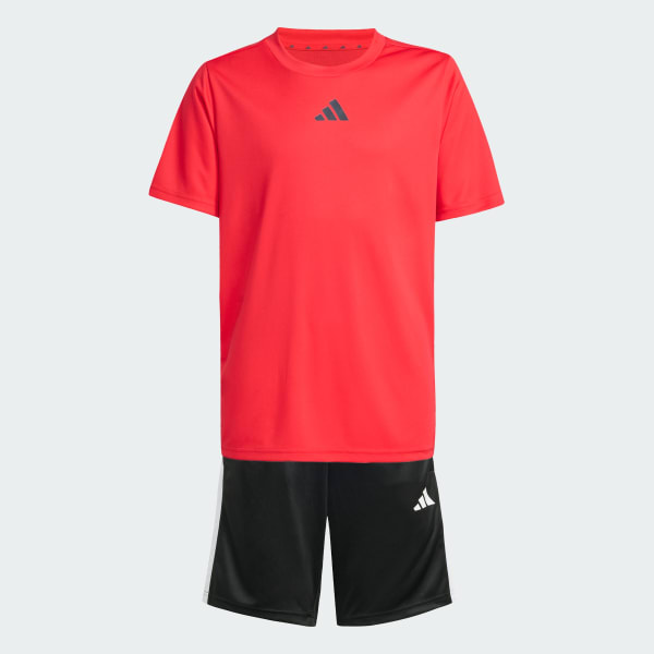 Rojo Conjunto Polera y Shorts Train Essentials