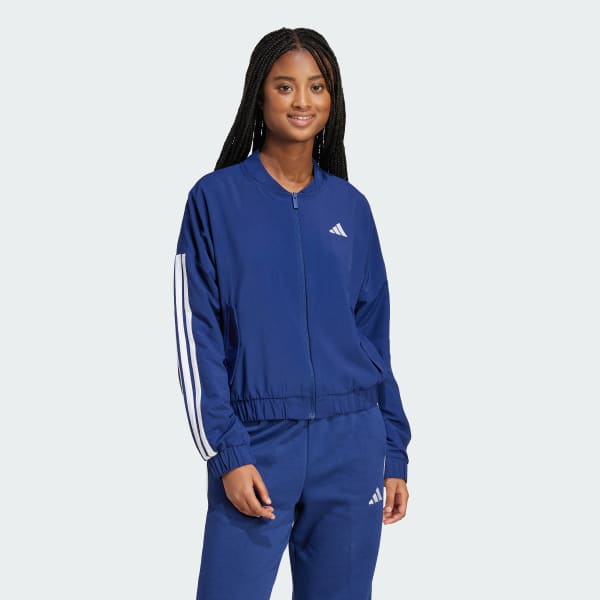 Azul Chamarra bómber Essentials 3 Franjas Lifestyle tejida