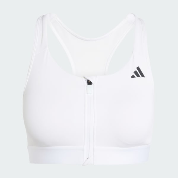 Bianco Reggiseno sportivo Powerreact Training Medium-Support Zip