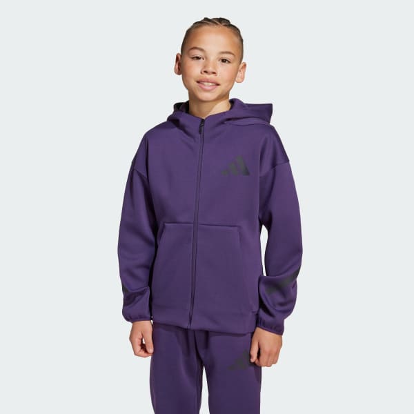 Lilla adidas Z.N.E. Full-Zip Hooded træningsjakke