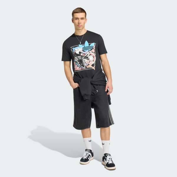 Black ARCHIVE ANIME FOOTBALL GRAPHIC TEE