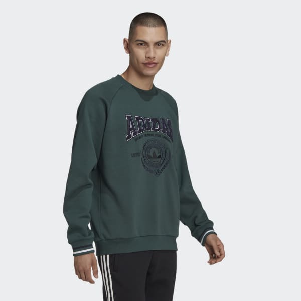 Verde Felpa Varsity Crewneck