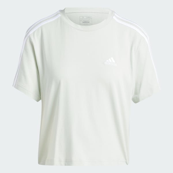 Green Essentials 3-Stripes Single Jersey Crop Top
