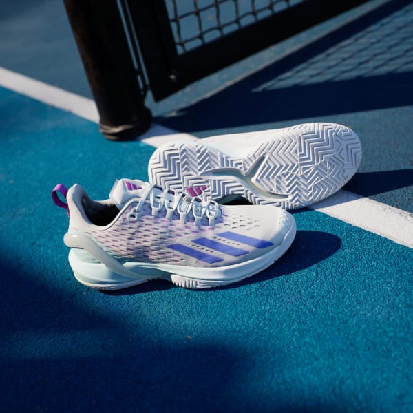 Adidas women's adizero attack tennis shoes  white/silver shop