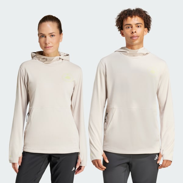 Beige Own the Run Runners Hettegenser (unisex)