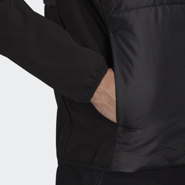 adidas Essentials Insulated Hooded Hybrid Jacket - Black | adidas UK