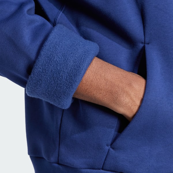 adidas ALL SZN Fleece 1/4-Zip Crew Sweatshirt - Blue | Free