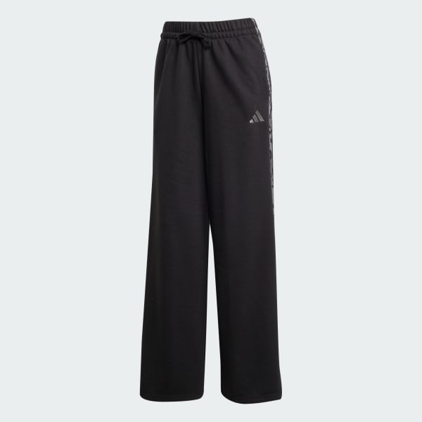 Animal Print 3-Stripes Open Hem Pants