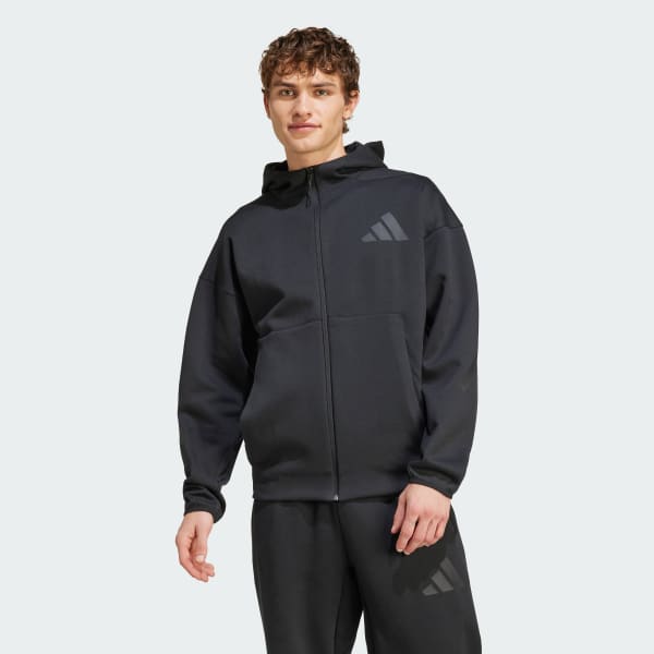 Svart New adidas Z.N.E. Full-Zip Hooded Treningsjakke