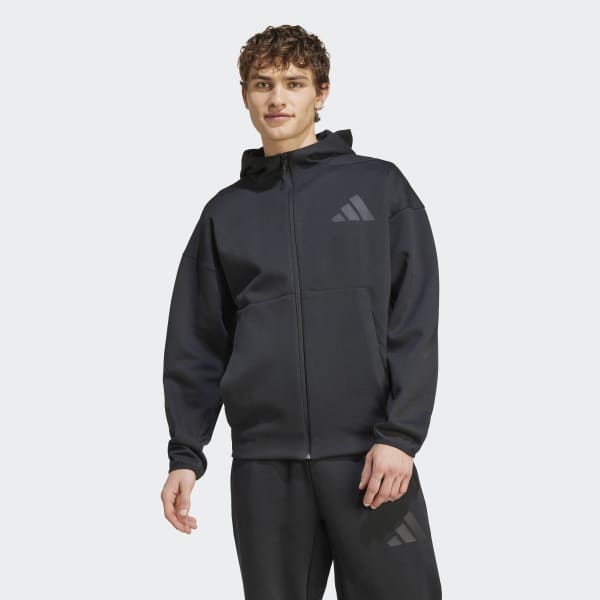 Track jacket New adidas Z.N.E. Full-Zip Hooded - Nero adidas