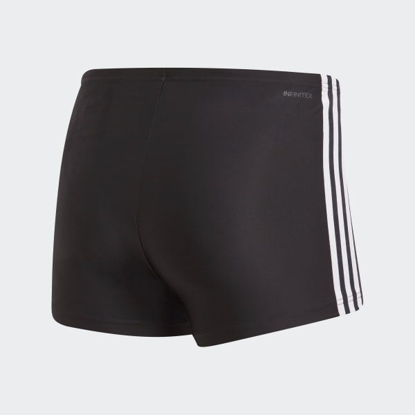 Negro Traje de Baño Bóxer 3 Rayas