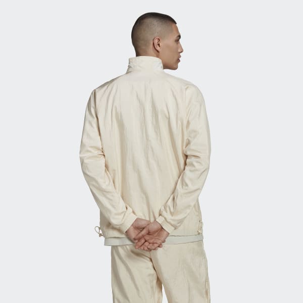 Beige Reveal Material Mix Track Jacket