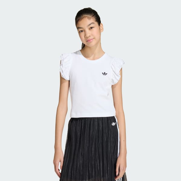 White SLIM LACE T-SHIRT